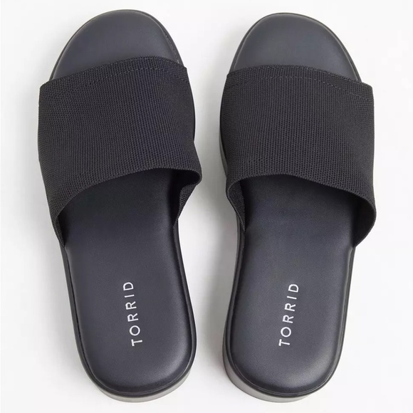 Torrid Black Stretch Platform Slide NWT Size 11W - Picture 2 of 5